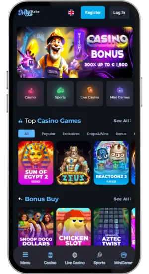 MyStake mobile site layout