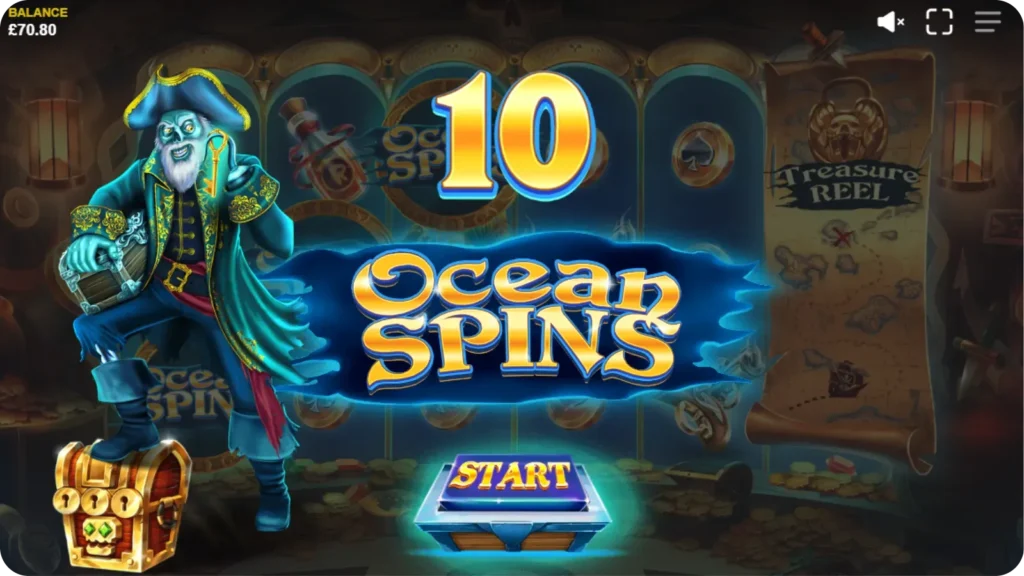 Ocean Spins bonus round with treasure chests and free spins