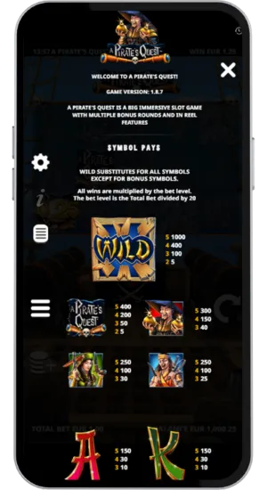 Paytable and Rules Window