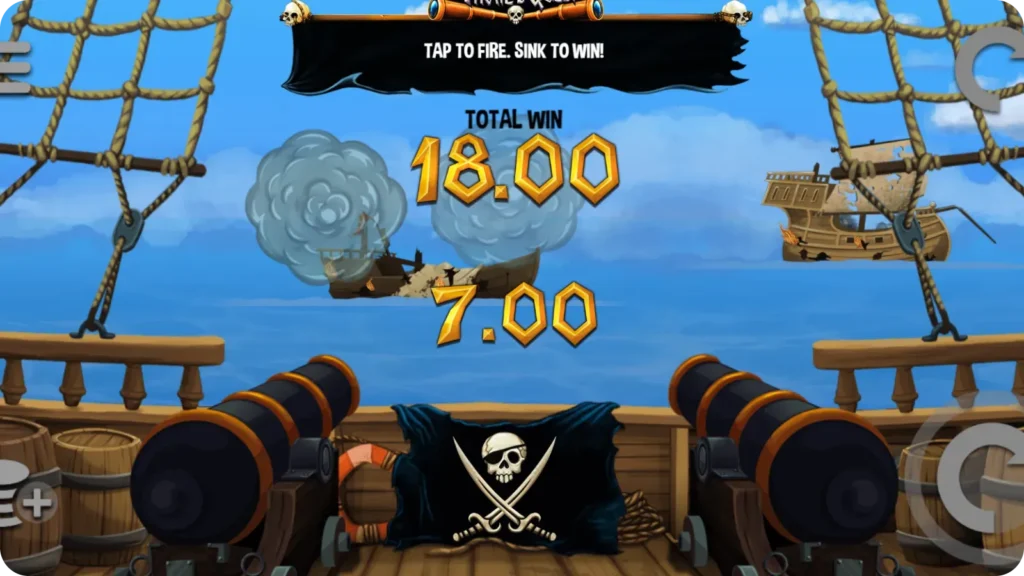 Pirate battle animation awards instant cash prizes