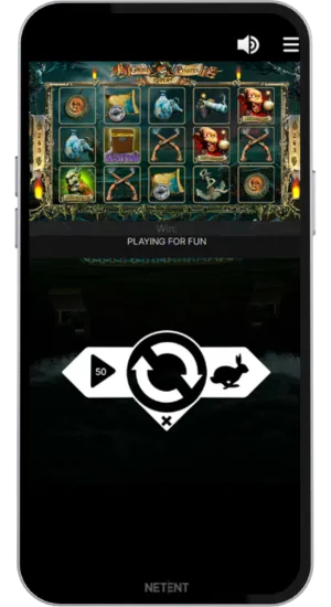 Autoplay menu with 50 spins option selected