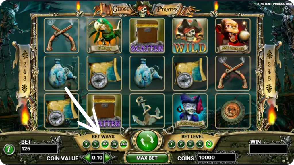 Flexible bet ways selection shown in the slot settings