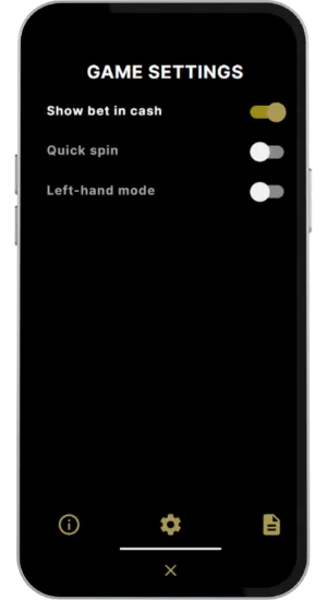 Game Settings Menu with Options
