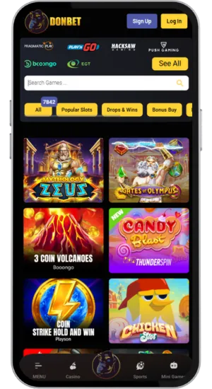 Casino search bar showing Rage of the Seas slot
