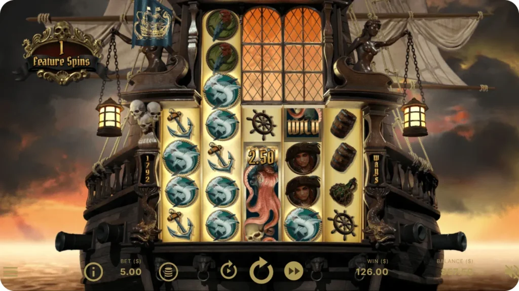 Major reel update activated during Rage of the Seas slot spin
