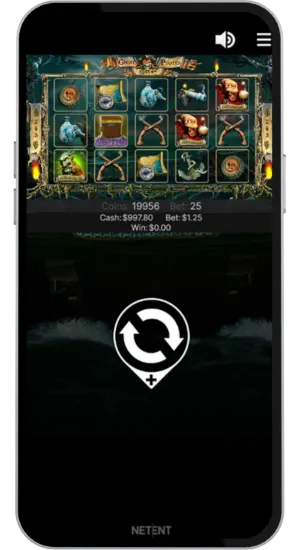 Reels showing scatter symbol and pirate icons