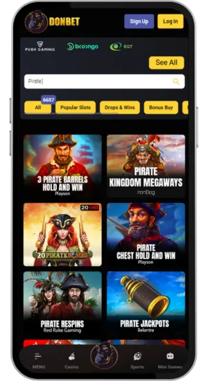 Search bar locating pirate jackpot slot