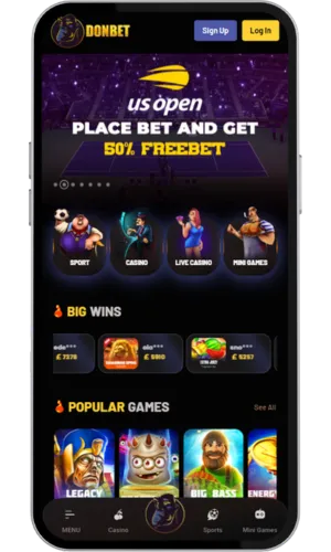 Homepage of a licensed UK online casino