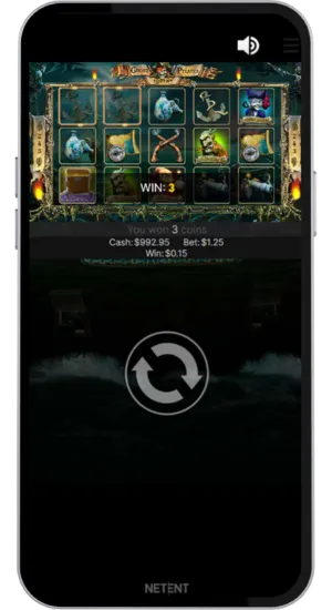Small win of 3 coins displayed on screen