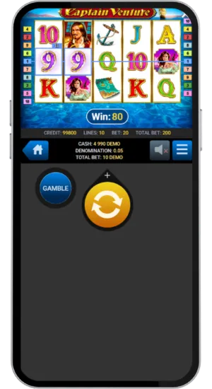 Standard win of 80 credits with gamble option
