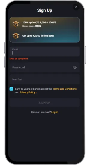 Registration form with verification fields