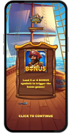 Casino search bar showing Pirate Bonanza 2 slot