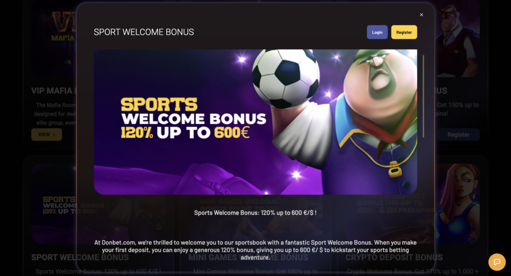 Sports Welcome Bonus donbet