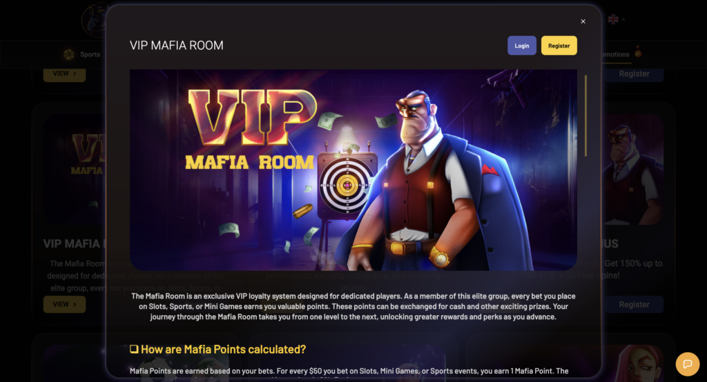 vip mafia room donbet