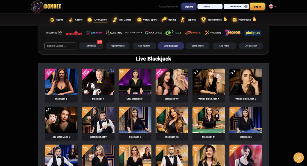 Live Dealer Games donbet