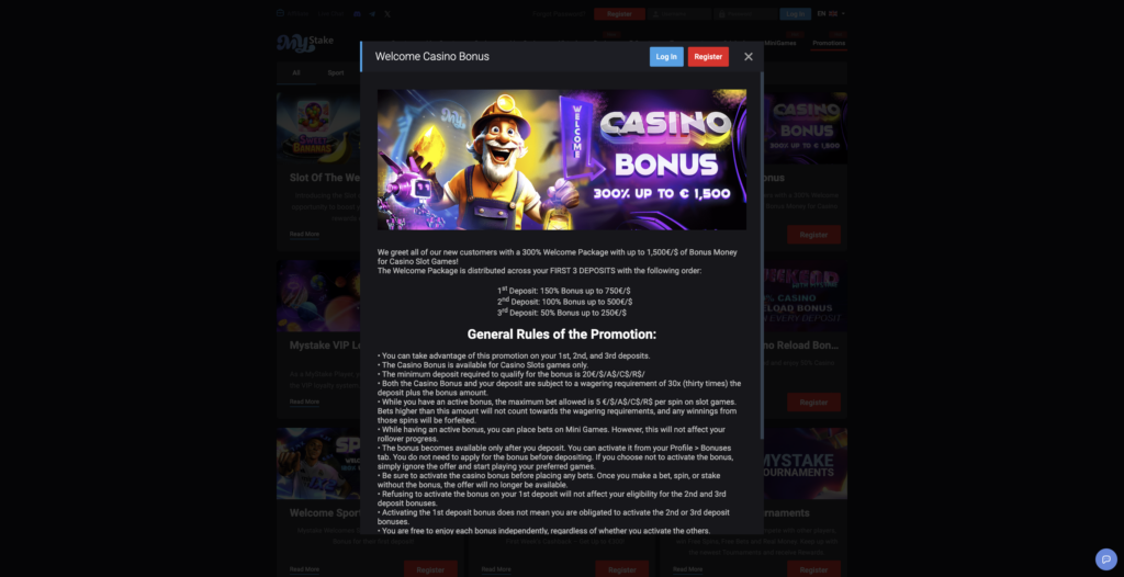 Welcome Bonus Mystake