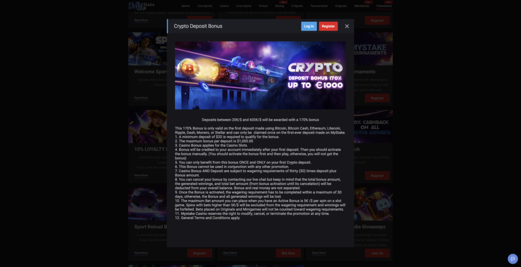 Deposit Bonus mystake