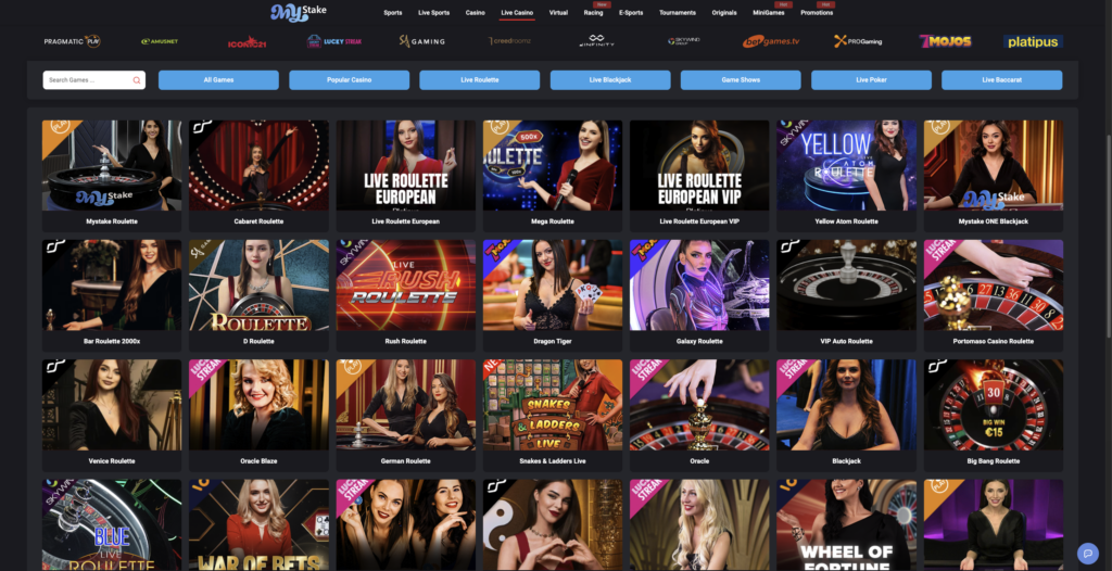 Live Dealer Games mystake