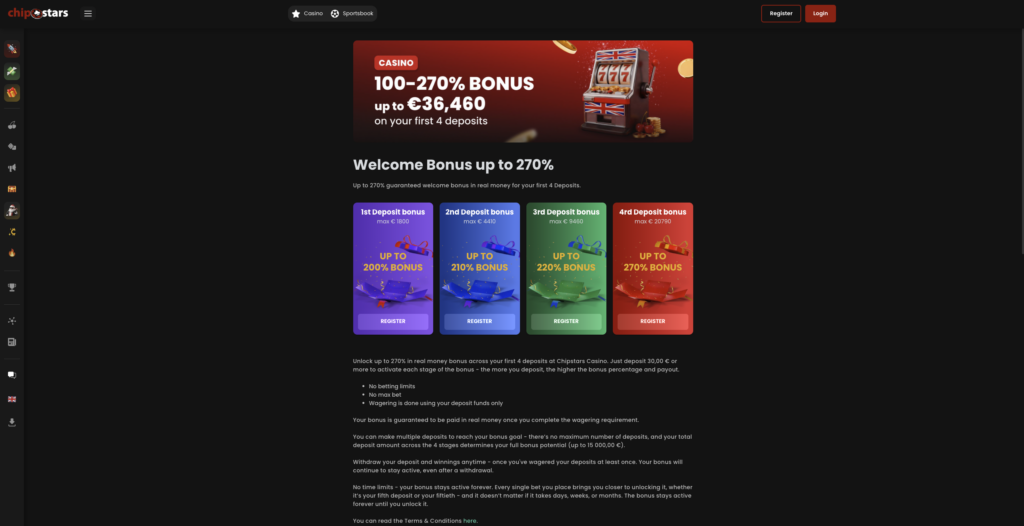Welcome Bonus Chipstars