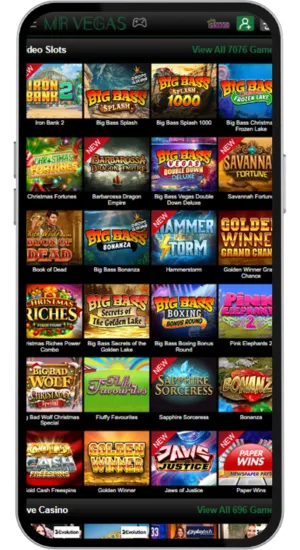 Mr Vegas slot interface during active play