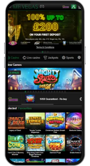 Mobile Experience Mr Vegas