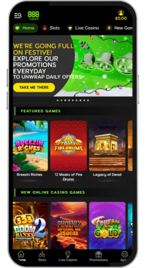 Mobile Experience for mobile players in 888 Casino