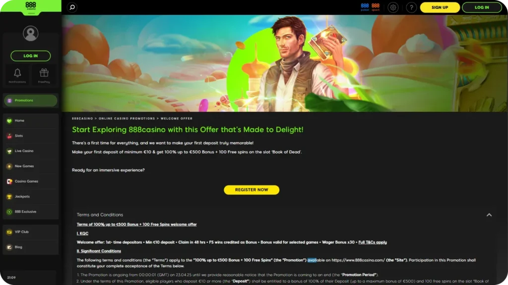 New Player Offers in casino 888 Online