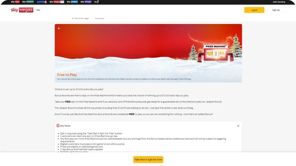 Bonus for new players in Casino Sky Vegas Online