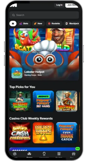 MidNite Casino official homepage on desktop