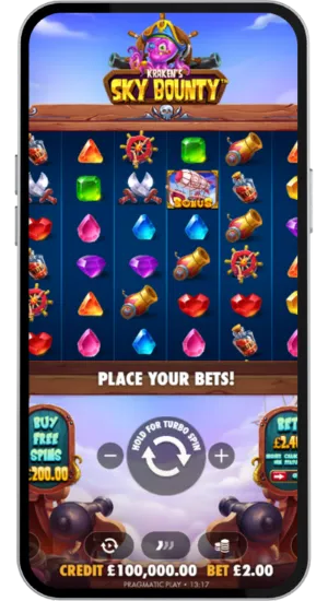 Casino search bar showing Sky Bounty slot