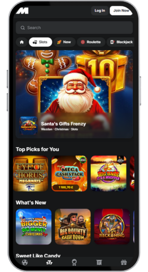 MidNite Casino game library interface