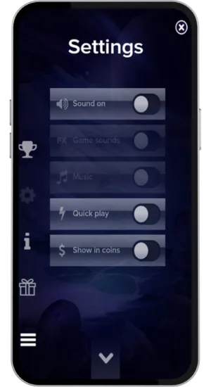 Settings menu interface