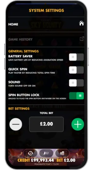 System Settings Menu