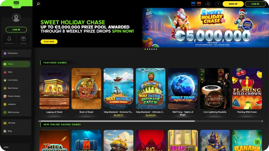 Website Design in Casino 888 Online